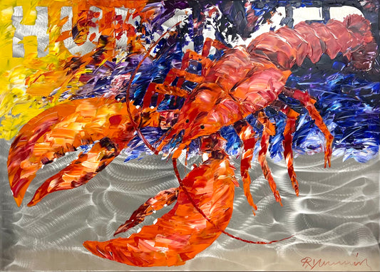 Linnenbrink, Peter, Hummer auf Alu, 100 x 140cm, Öl auf Leinwand