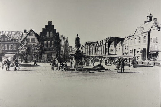 Werkmeister, Wolfgang, Husumer Marktplatz III, 38,5 x 57,5cm, 6/50, Radierung, 1996
