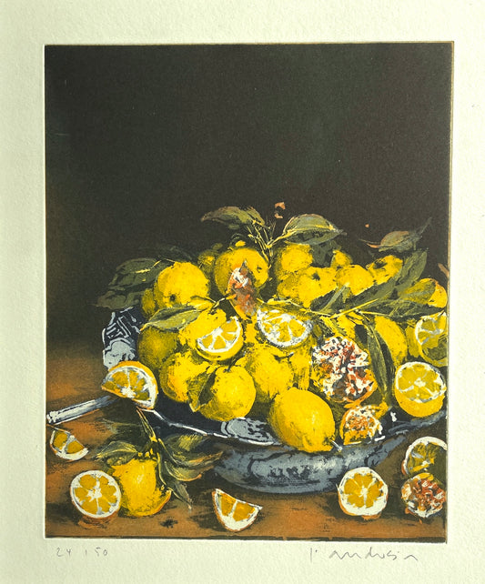 Anderson, Friedel,  Nach Hulsdonck, Zitronen Ed. 24/50, Farbradierung, 24 x 20 cm