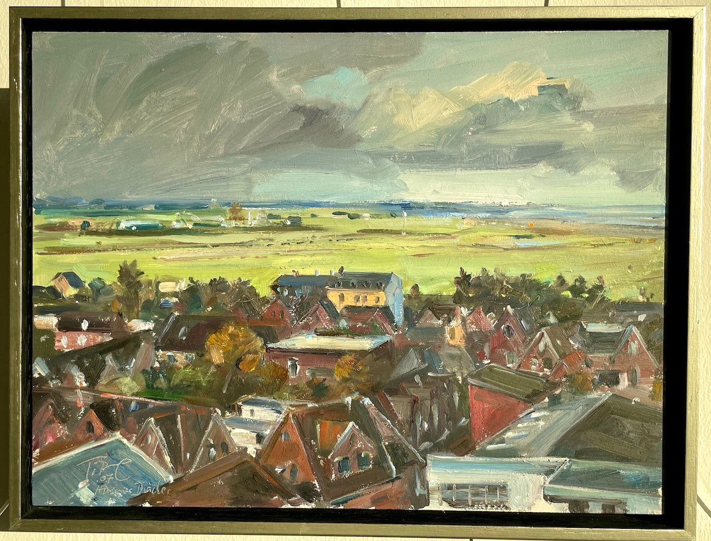 Duwe, Tobias, Husums Dächer, 2007, Unikat, Öl auf Leinwand (27x36)