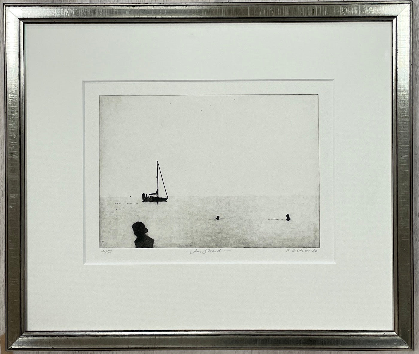 Dietrich, Nadine, Am Strand, 2000, Photopolymer Etching 11/50, 16,5 x 23,5 cm