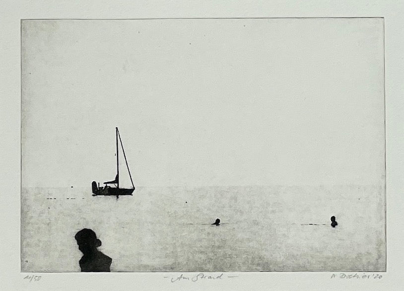 Dietrich, Nadine, Am Strand, 2000, Photopolymer Etching 11/50, 16,5 x 23,5 cm