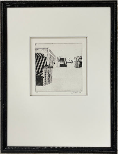 Dietrich, Nadine, Strandkörbe, Photopolymer Etching Ed. 3/50, 15,2 x 15 cm