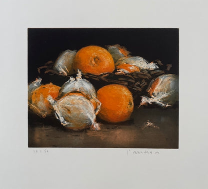 Anderson, Friedel, Nach Joors (Orangen), Farbradierung, Ed 37/50, 19,7 x 24,5 cm