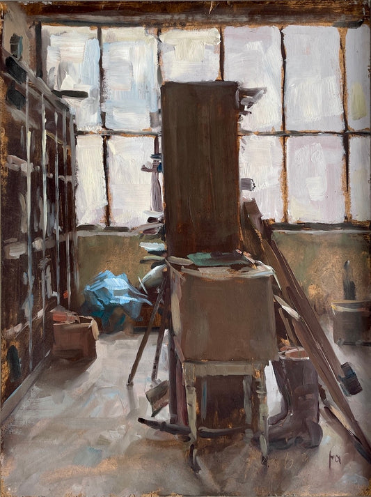 Anderson, Friedel, Zementfabrik, 16.6.1992, Öl auf Hartfaser, 40 x 30 cm