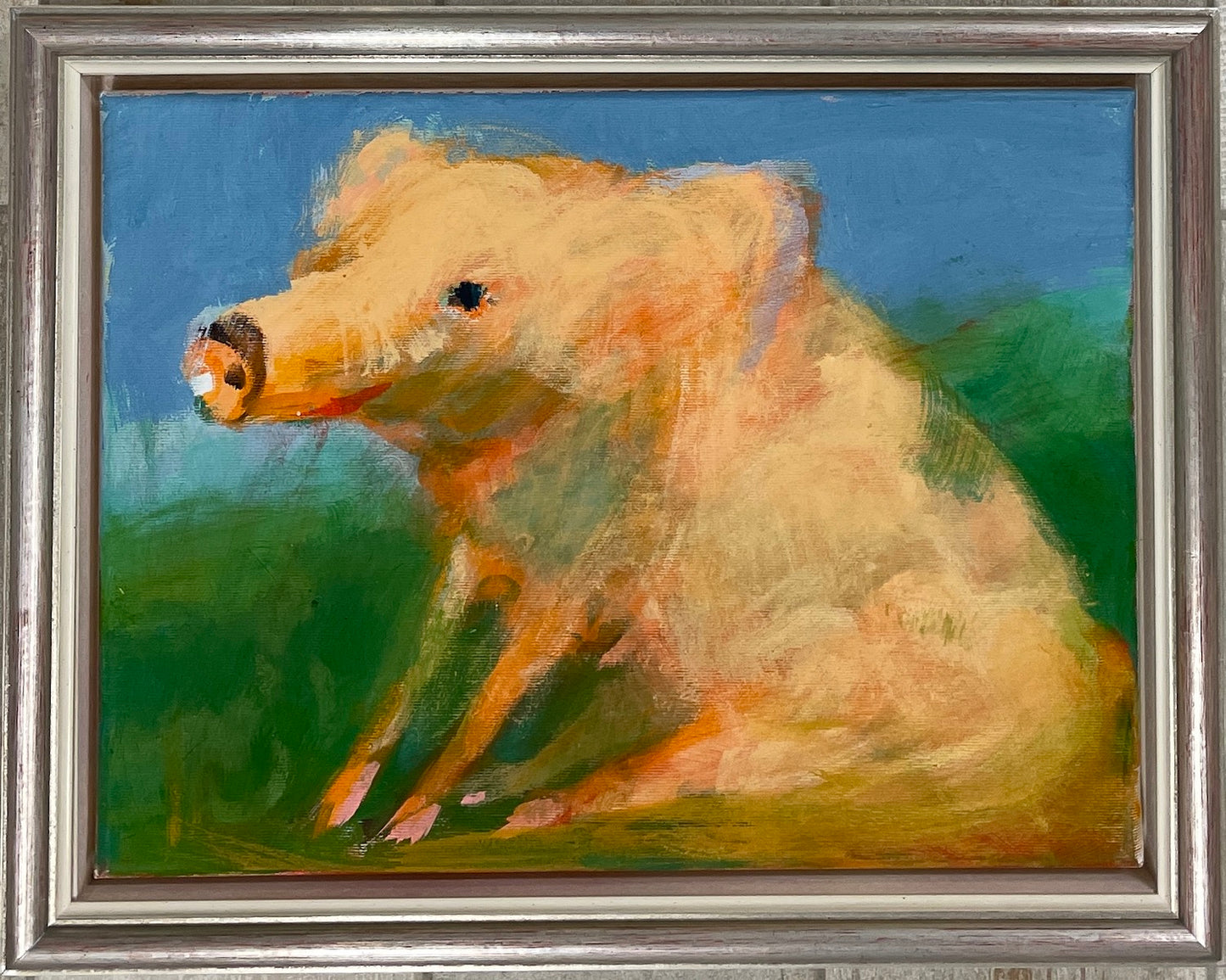 Hansen, Ulrike, Meerschwein, 2019, Eitempera auf Leinwand, 30 x 40 cm