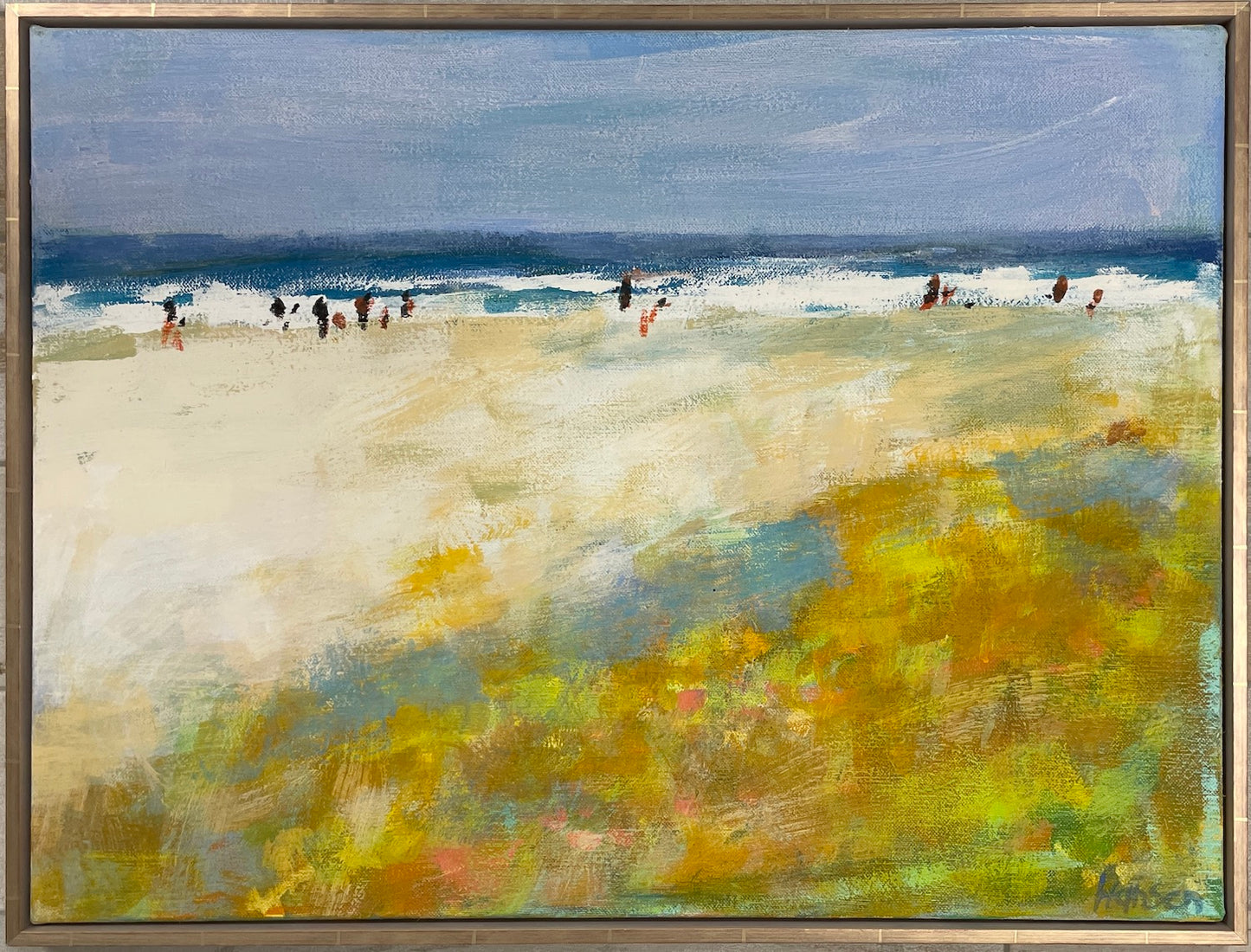 Hansen, Ulrike, Gelber Strand, Eitempera auf Leinwand, 60 x 80 cm