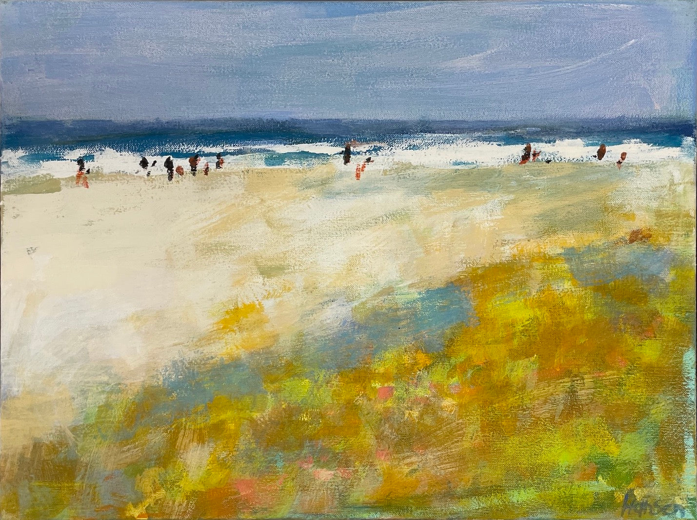 Hansen, Ulrike, Gelber Strand, Eitempera auf Leinwand, 60 x 80 cm