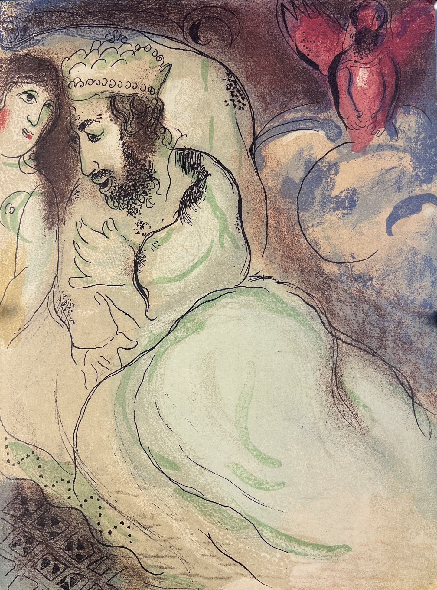 Chagall, Marc, Sarah und Abimelech, 35 x 26cm, Farblithografie, 1985