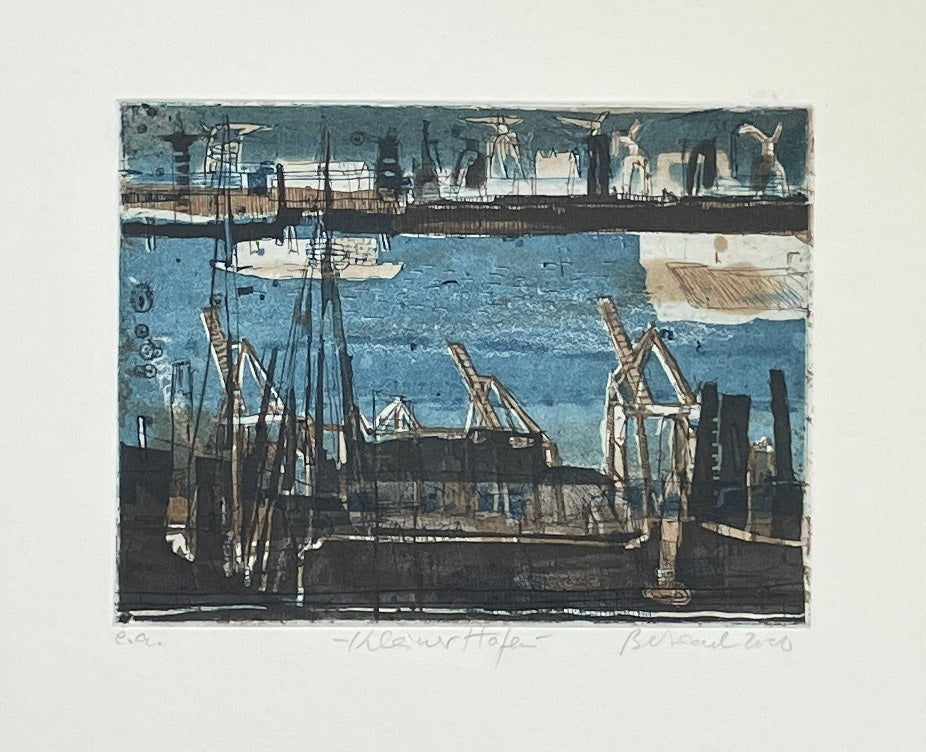 Behrendt, Falko, Kleiner Hafen 2000, Farbradierung, e.a., 18x13,3cm