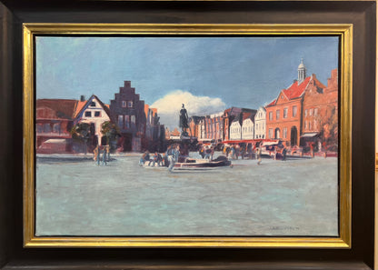 Werkmeister, Wolfgang, Husum Markt, 53,5 x 80cm, Öl auf Leinwand, 1998