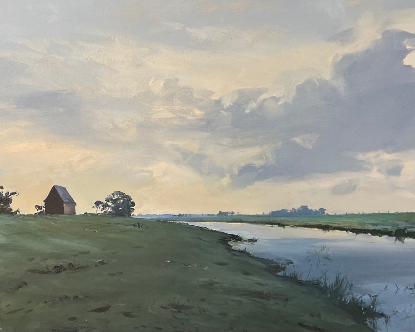 Petermann, Ulf, An der Arlau, bewölkt, 2012. Öl auf Leinwand, 40 x 50 cm