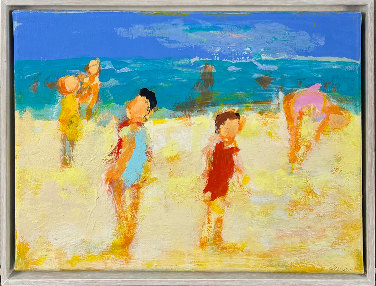 Hansen, Ulrike, In Badeanzügen, 30 x 40cm, Eitempera auf Leinwand, 2023