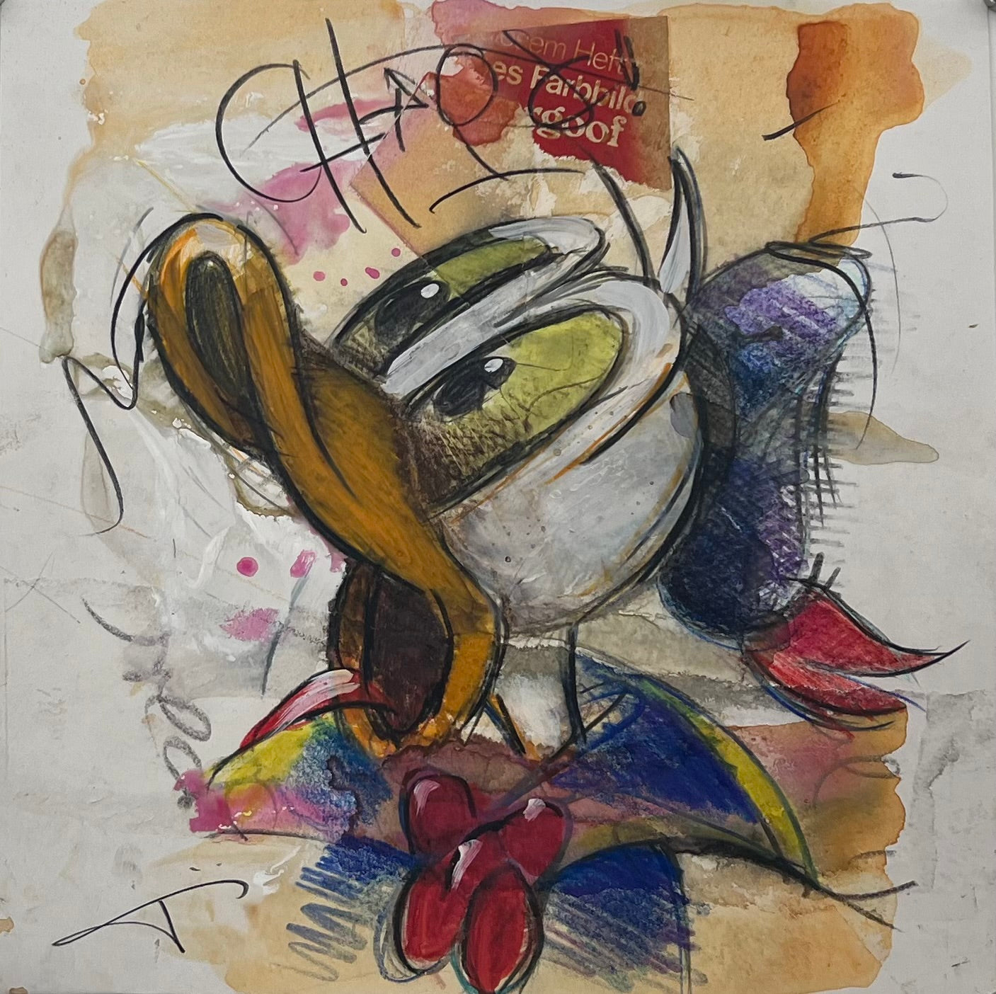 Döring, Jörg, My Chaos/Donald Duck, 30 x 30cm, Zeichnung