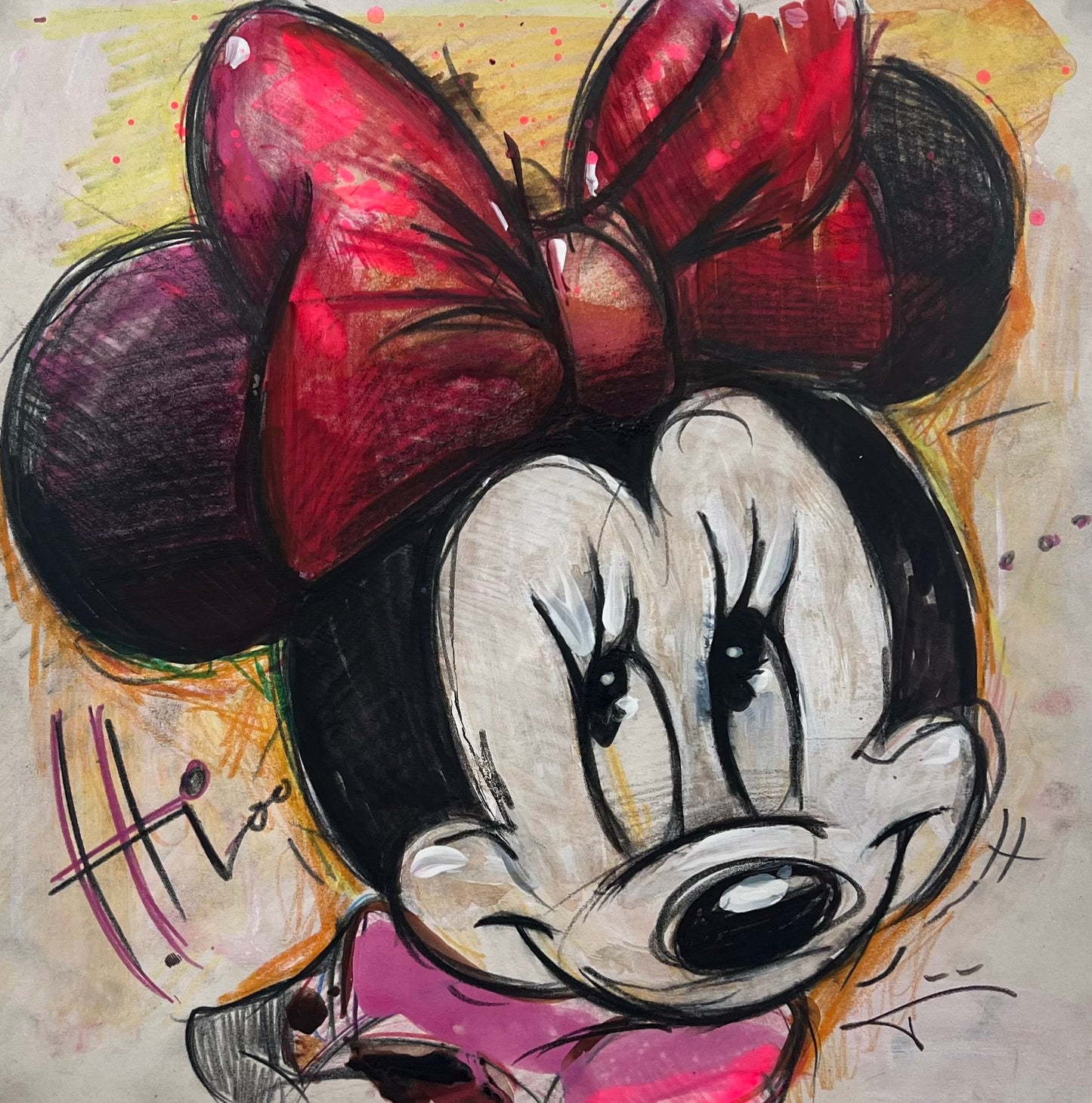 Döring, Jörg, Hi/Minnie Mouse, 30 x 30cm, Zeichnung