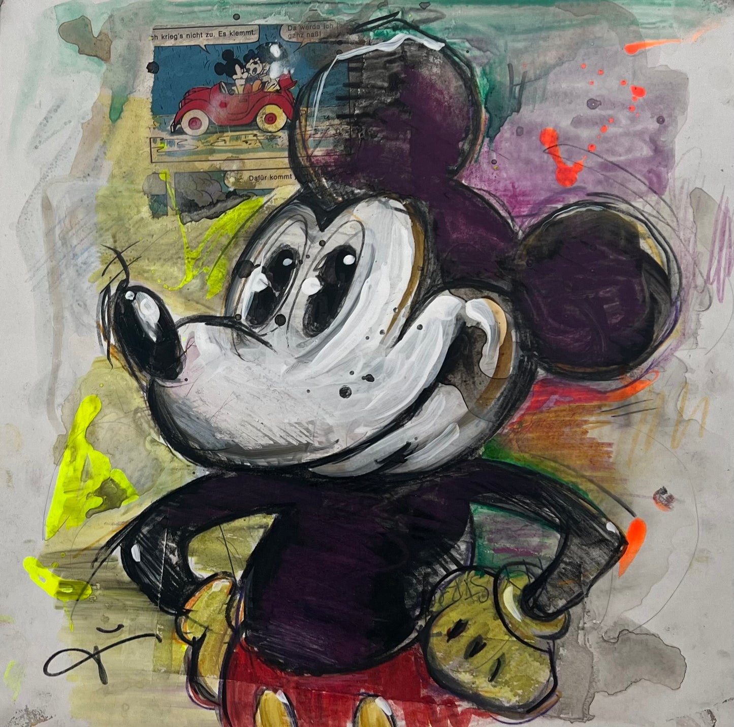 Döring, Jörg, Mickey Mouse, 30 x 30cm, Zeichnung
