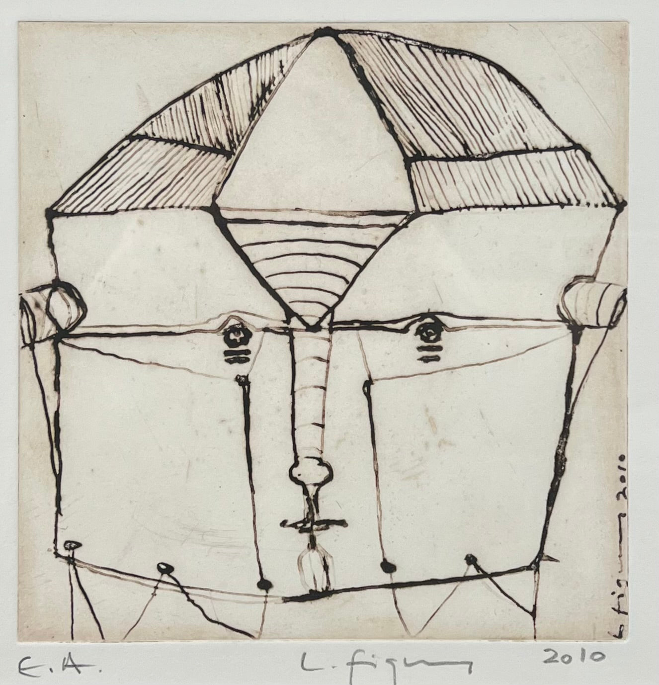 Figueroa, Lucia, Kopf IV, 15 x 20cm, e.a., Radierung, 2010