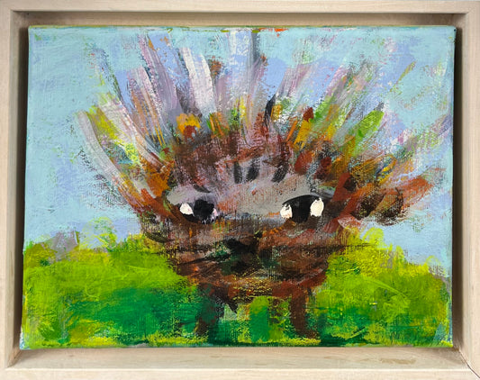 Hansen, Ulrike, Igel, 18 x 24cm, Eitempera auf Leinwand, 2025