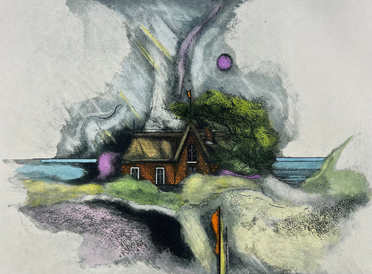 Bianga, Carl, In Eiderstedt (Friesenkate), 22 x 30cm, Farbradierung