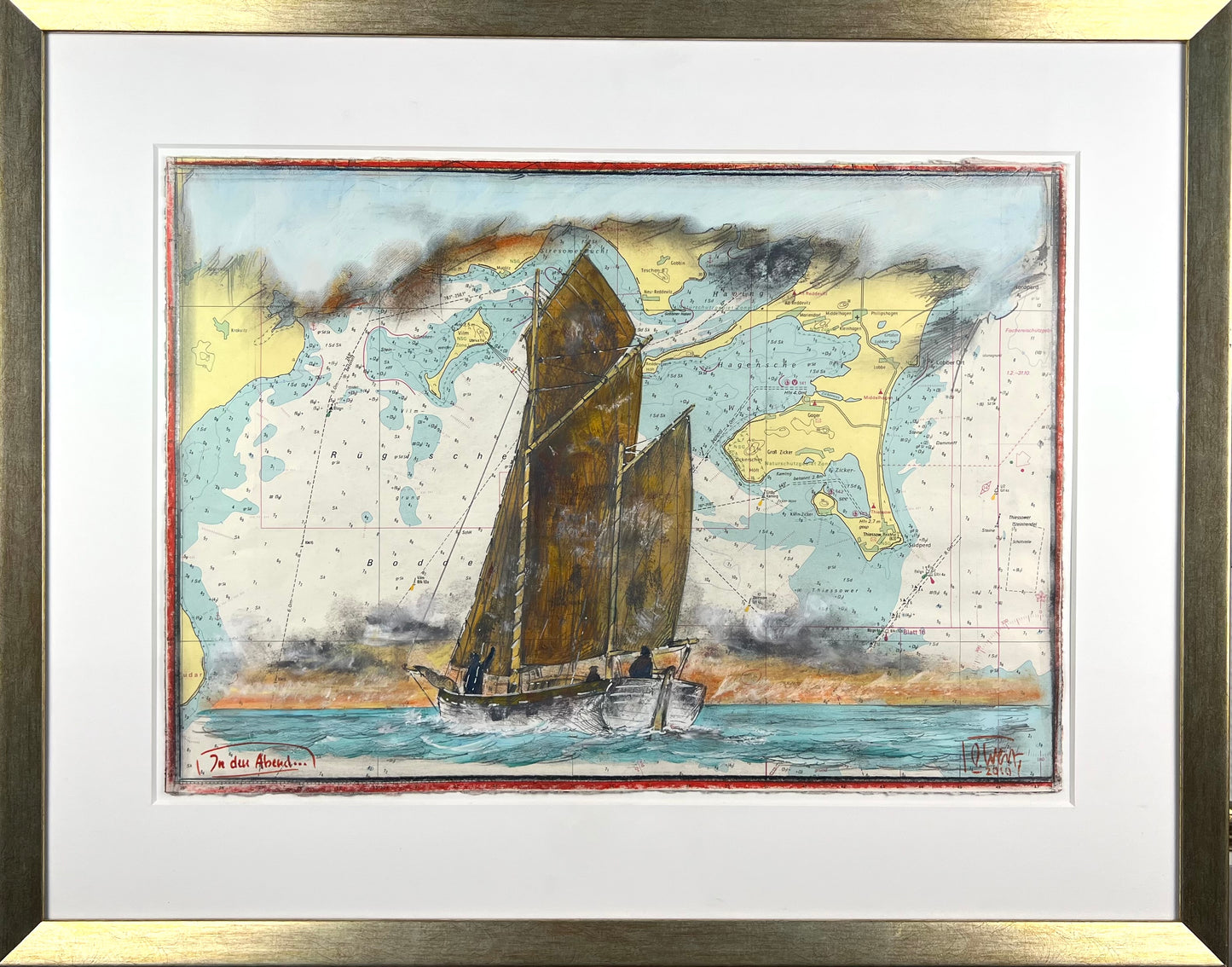 West, Ole, In den Abend, 35 x 50cm, Mischtechnik