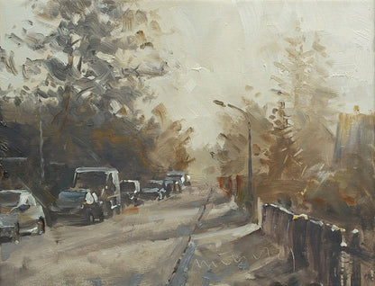 Meinel, Mathias, In der Hörn, 24 x 30cm, Öl auf Leinw., 2021