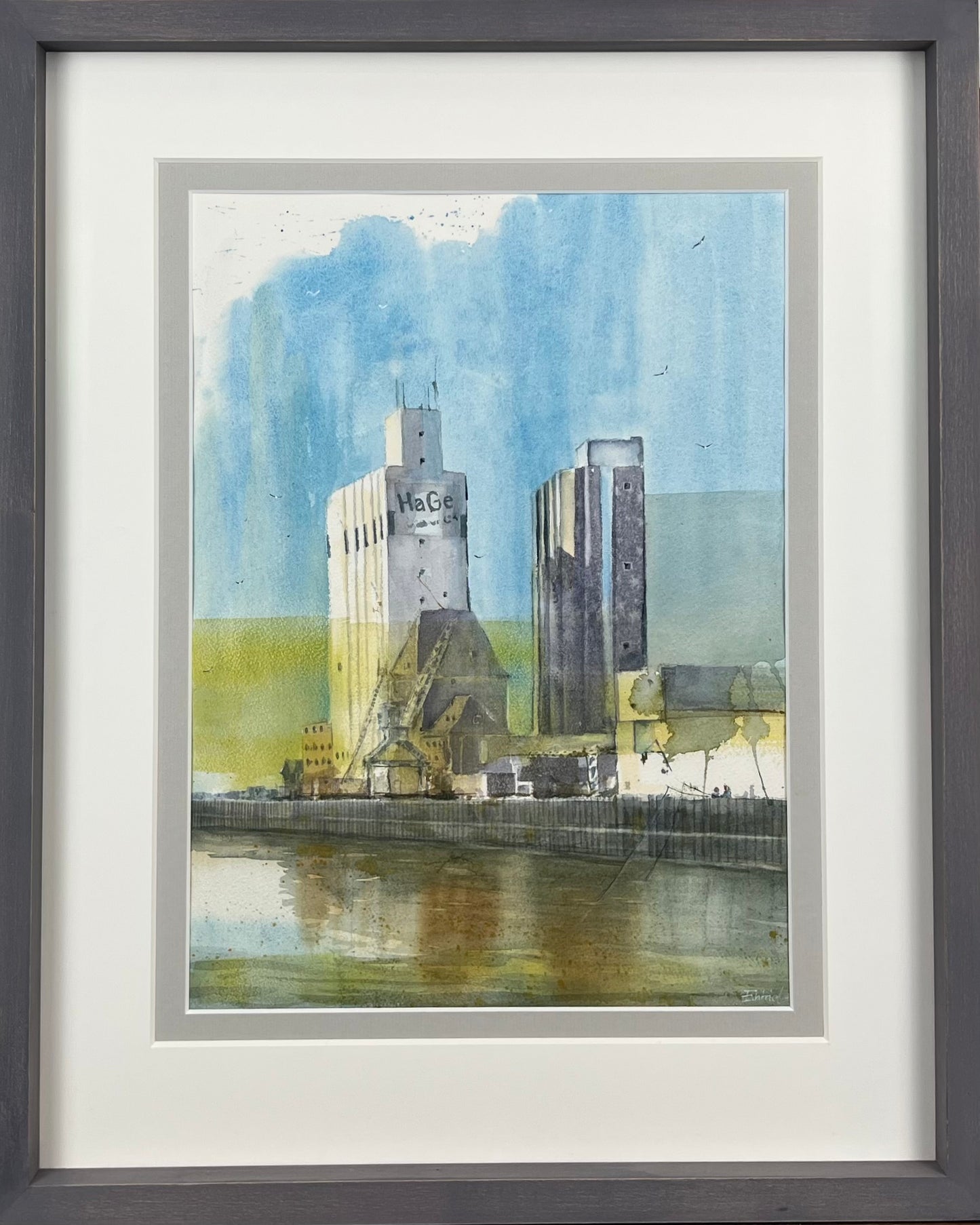 Entrich, Stephanie, Industriehafen Husum, 41 x 31cm, Aquarell