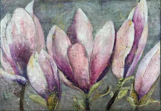 Jacobsen, Petra, Magnolien II, 90 x 130, Mischtechnik