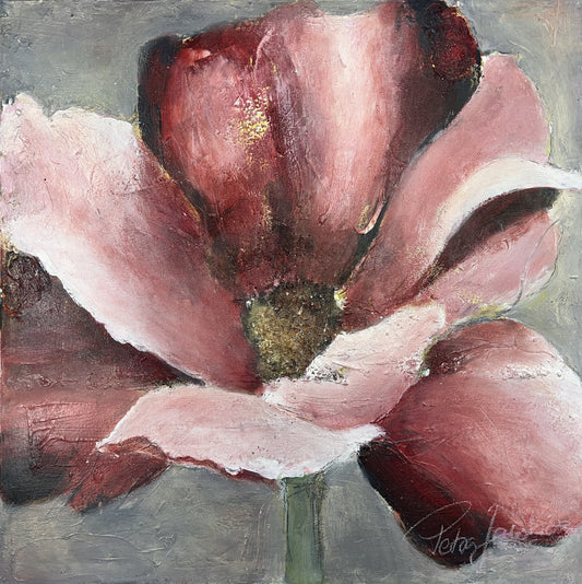 Jacobsen, Petra, Mohnblüte, 90 x 90cm, Mischtechnik