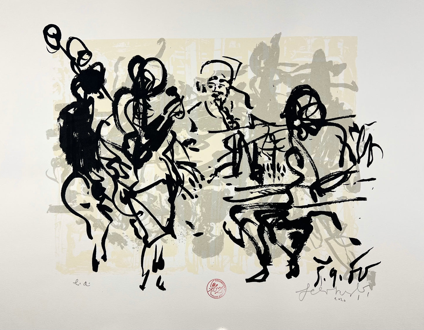 Büttner, Feliks, Jazz B, 33 x 45cm, e.a., Siebdruck, 2020