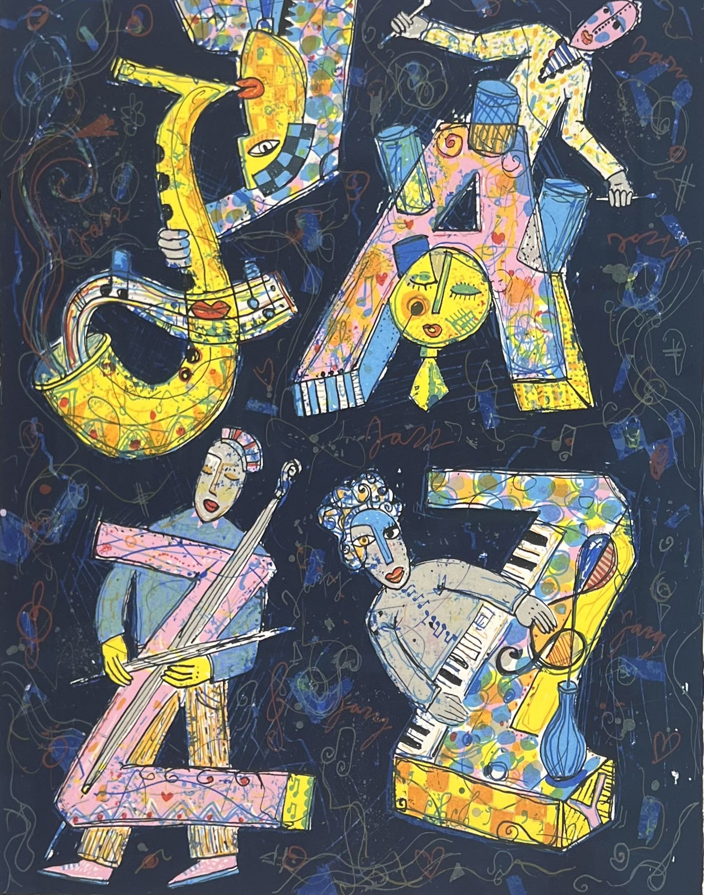 Grimm, Max, Jazz, 38,7 x 29,7cm, 38/60, Siebdruck