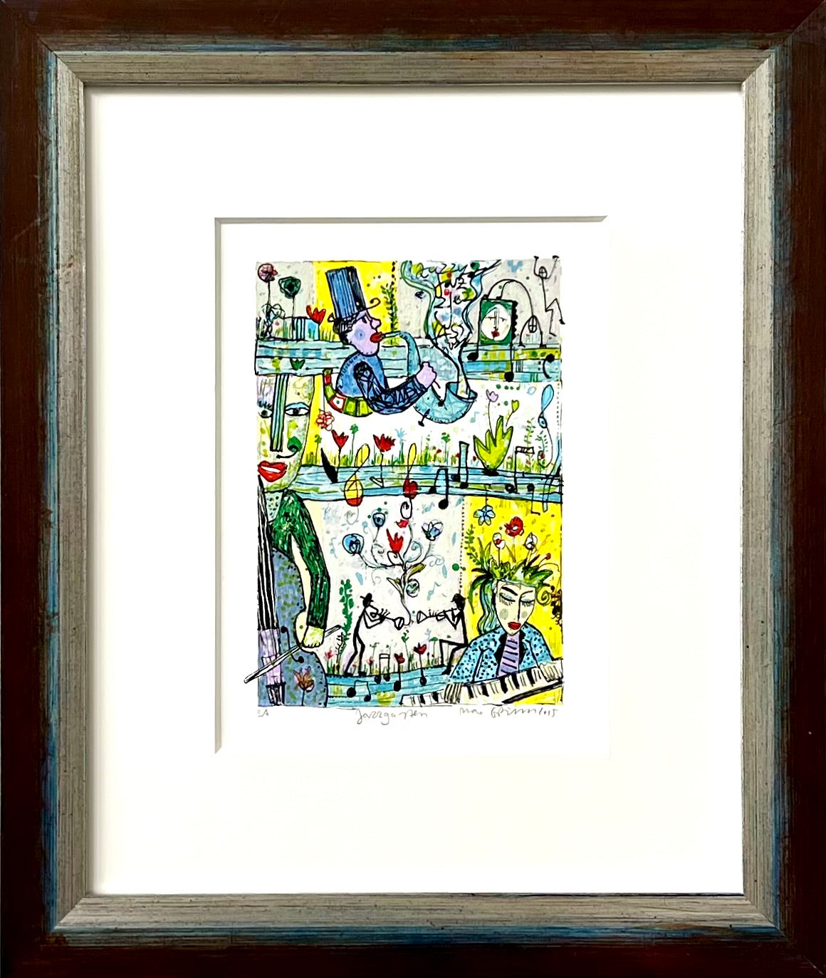 Grimm, Max, Jazzgarten, 17 x 12cm, e.a., Siebdruck, 2015