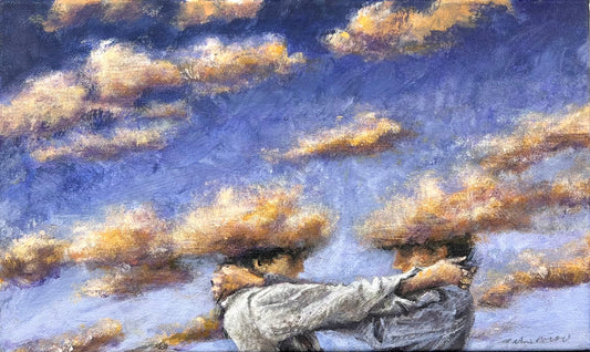 Wever, Peter, Jeder in seiner Wolke, 30 x 50cm, Acryl auf Leinwand