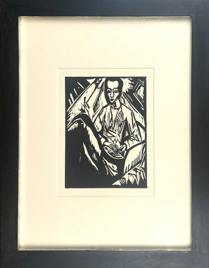 Heckel, Erich, Jüngling/Krankes Mädchen, 19 x 13,8cm, Holzschnitt, 1913