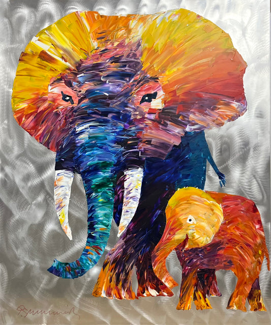 Linnenbrink, Peter, Jumbo und Sohn, 120 x 100cm, Öl auf Alu