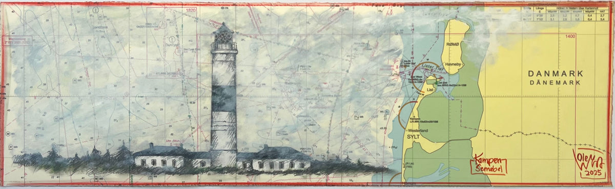 West, Ole,  Kampen/Seenebel, 15 x 50cm, Mischtechnik, 2025