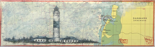 West, Ole,  Kampen/Seenebel, 15 x 50cm, Mischtechnik, 2025