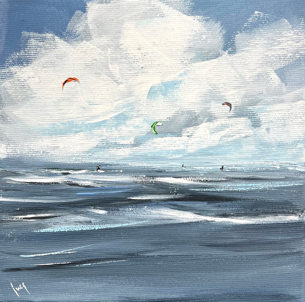 Ramm, Ines, Kites, 20 x 20cm, Acrylgemälde
