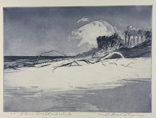Werkmeister, Wolfgang, Kleine Darßlandschaft, 16,5 x 23cm, e.a., Radierung
