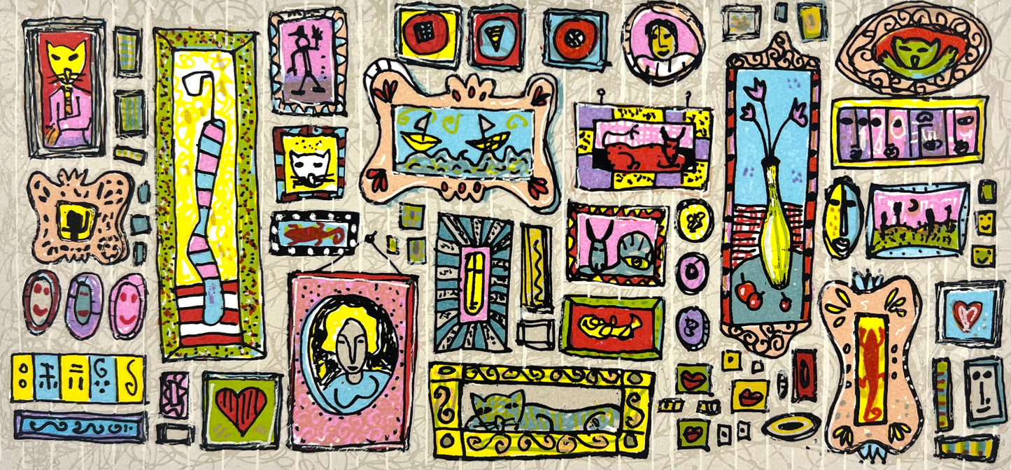 Grimm, Max, Kleine Galerie, 10 x 20cm, e.a., Siebdruck