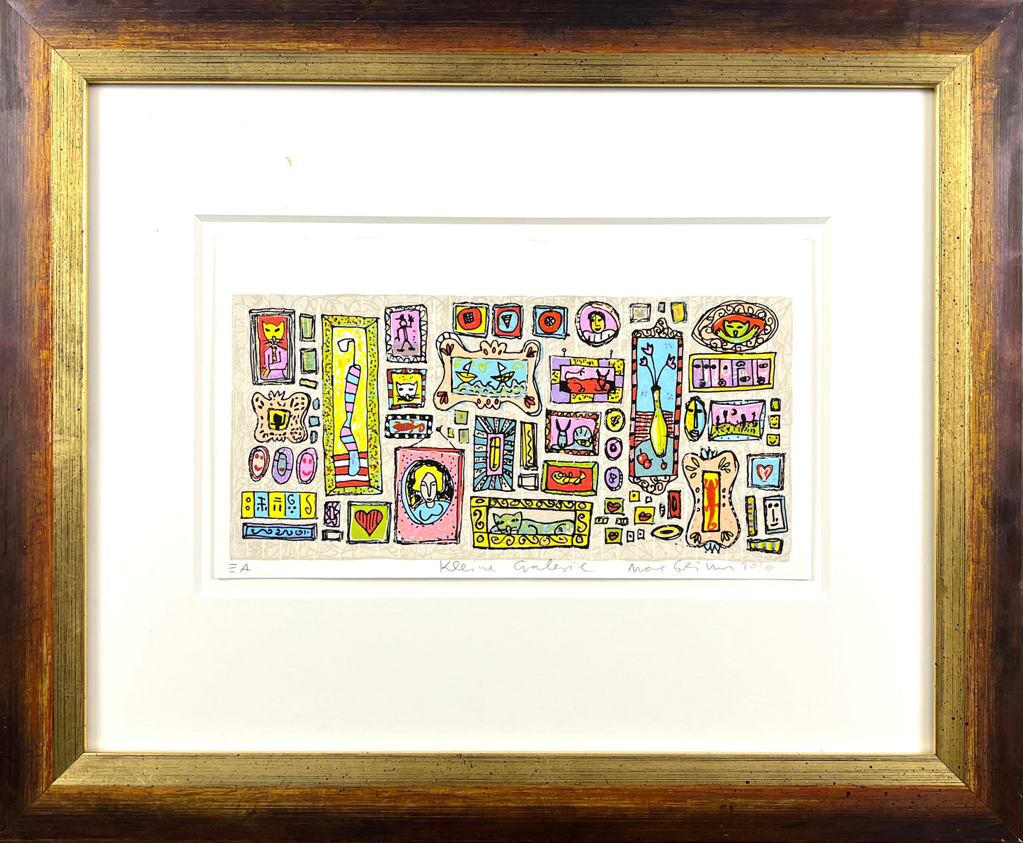 Grimm, Max, Kleine Galerie, 10 x 20cm, e.a., Siebdruck