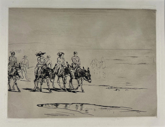 Klemm, Walther, Strandausritt, 17,5 x 23,5cm, Radierung