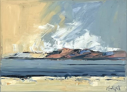 Tegtmeier, Claus, Kliff und Watt, 18  x 24cm, Öl auf Leinwand
