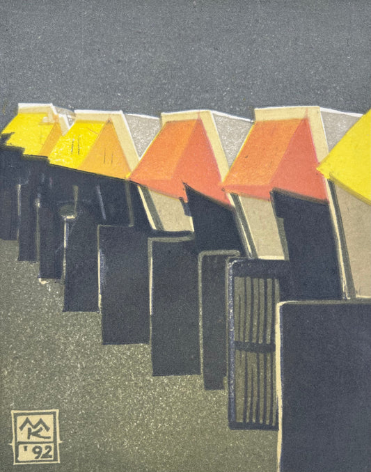 Knortz, Manuel, Strandkörbe, 20,2 x 15,7cm, 29/30, Farblinolschnitt