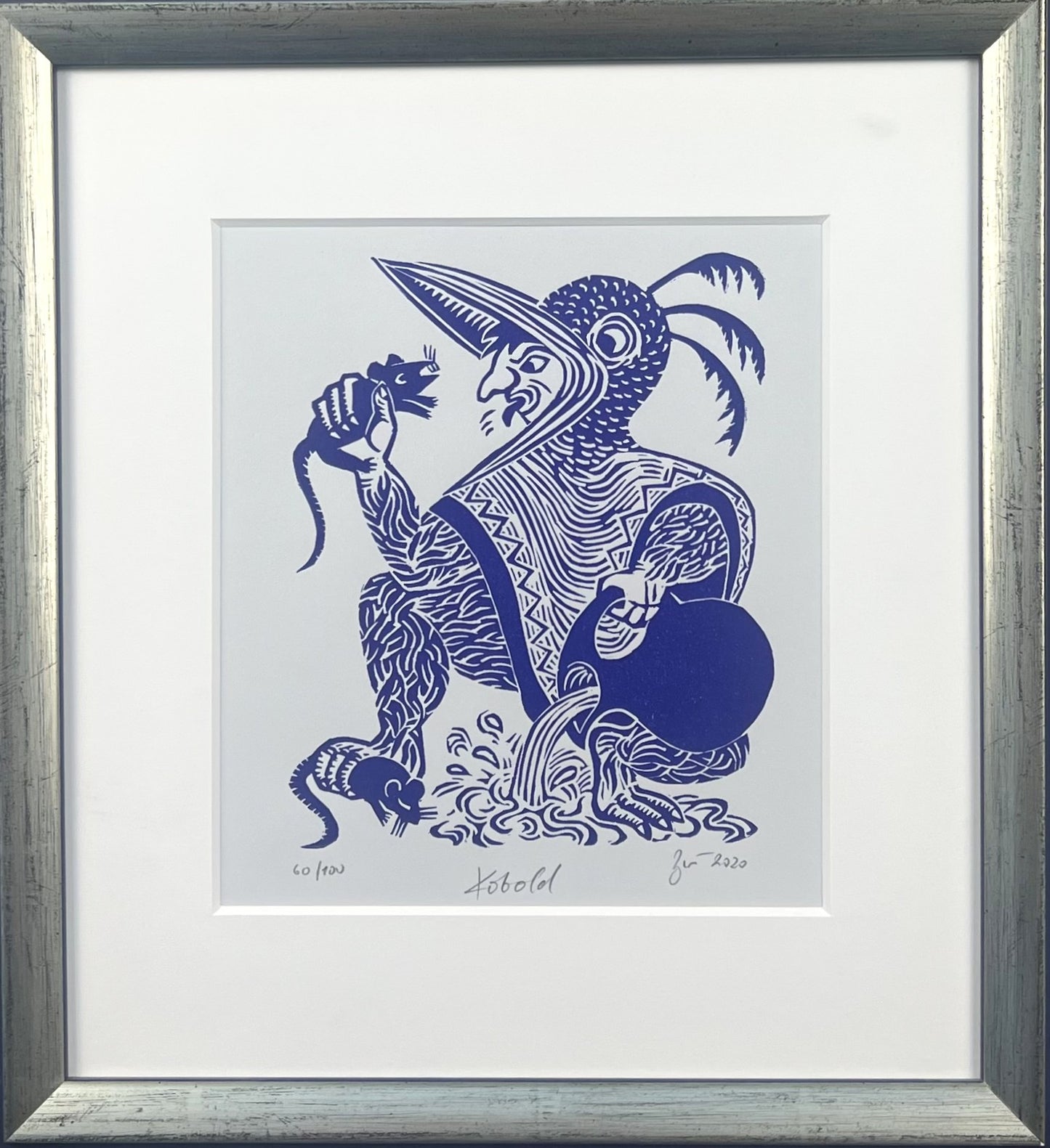 Zwirnmann, Katja, Kobold/Kleines Pandämonium, 22,5 x 16,5cm, 60/100, Linolschnitt, 2020