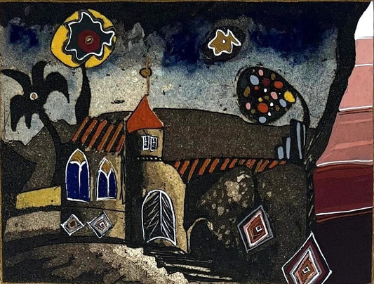 Kötter, Friedhelm, 2 Drachen stürzend, 26,5 x 39,5cm, 32/90, Radierung