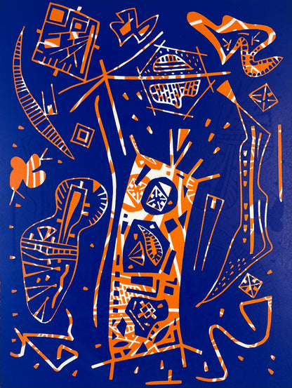 Nebel, Otto, Komplementär, 40,5 x 30cm, 43/60, Linolschnitt, 1973