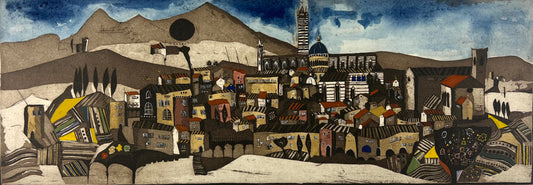 Kötter, Friedhelm, Geliebte Städte, 17,7 x 49,7cm, 11/90, Radierung