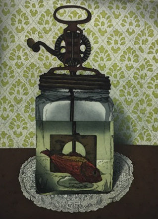 Kressel, Diether, Aquarium, 29,5 x 39,5cm, 35/100, Farbradierung