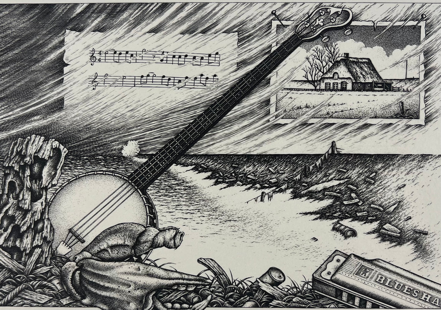 Froese, Peter, Küsten-Blues, 12,5 x 18cm, Kupferstich, 1989