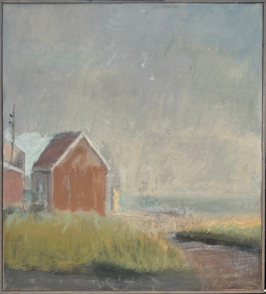 Feyen, Harald, Küstenhäuschen, 55 x 49cm, Ölgemälde